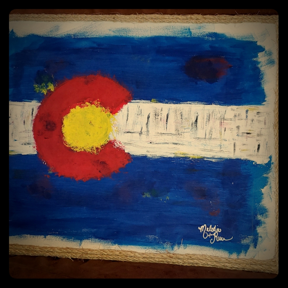 Handpainted Colorado Flag on Canvas